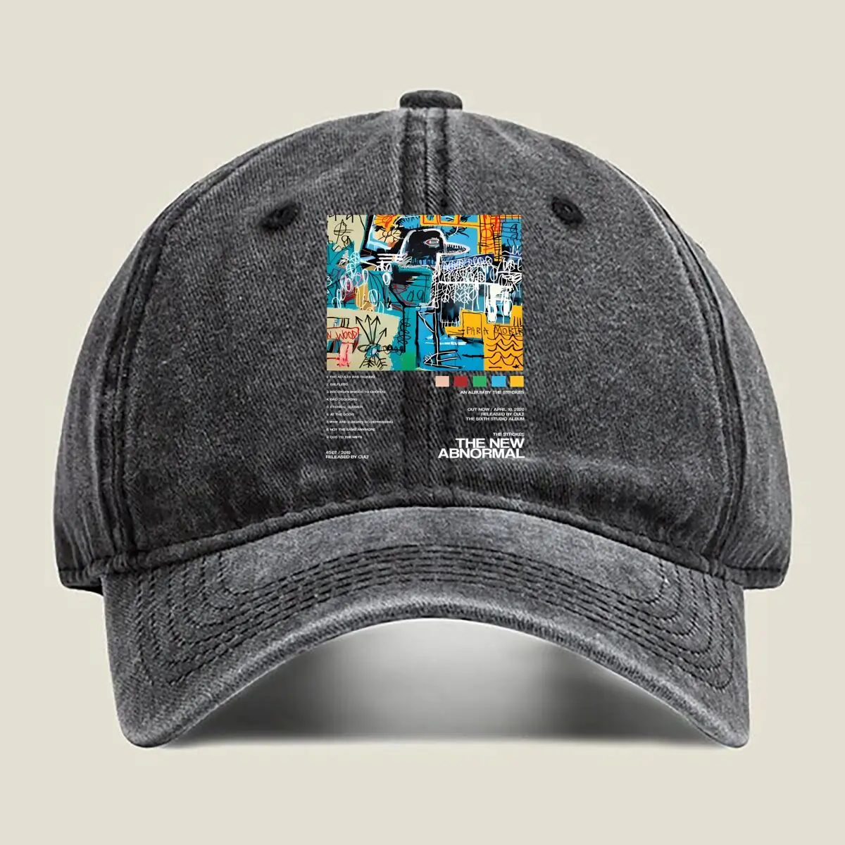 

Colorful Collage Abstract, Modern Artistic Mosaic Design Washed Baseball Cap