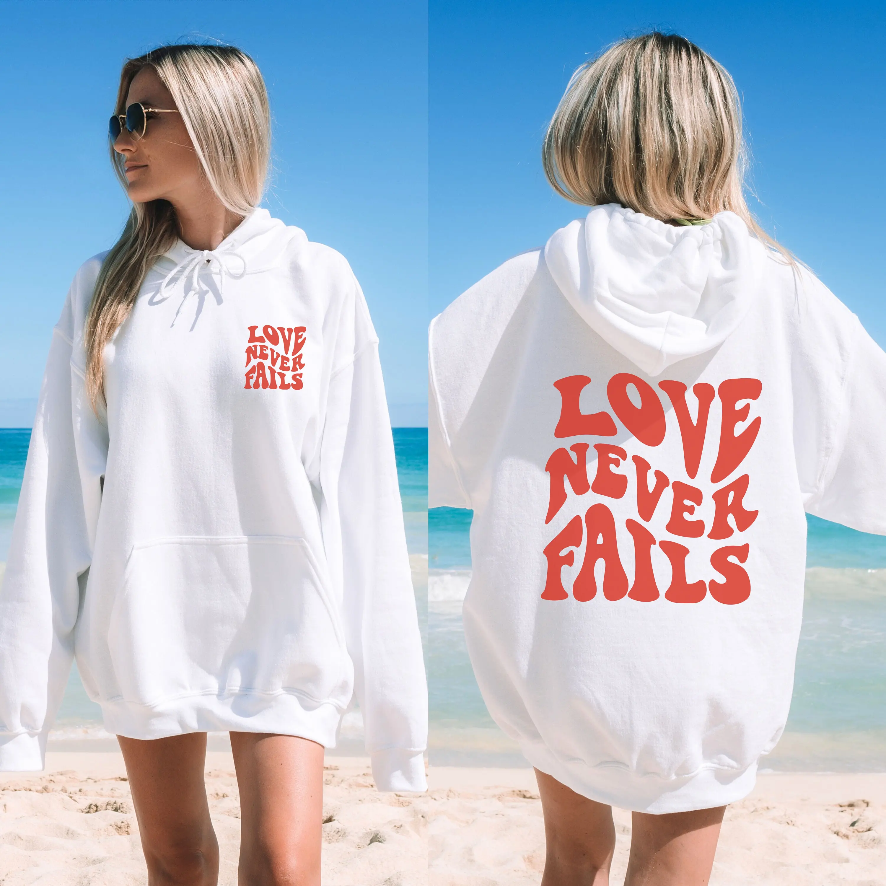 

Love Never Fails Hoodie Men's and Women's Long Sleeve Sweatshirt Pullover Y2k Tops Fashion Autumn and Winter Clothing Hoodies