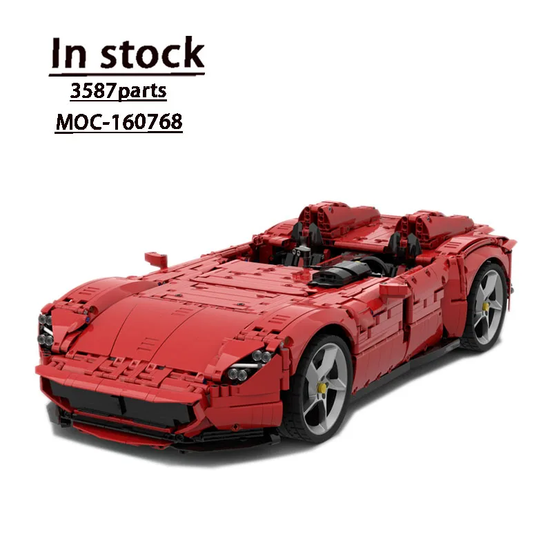 MOC-160768 rote neue Supersport wagen antike Montage Spleißen Baustein Modell 3587 Baustein Teile Kinder Geburtstag Spielzeug Geschenk