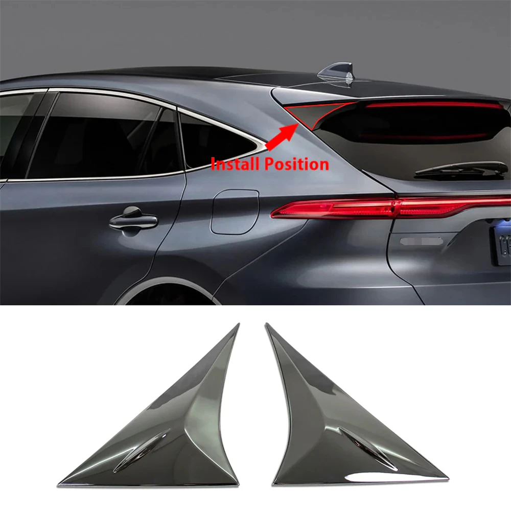 

For Toyota VENZA 2021 2022 2023 2024 Chrome Rear Spoiler Wing Side Beveled Window Cover Trims Body Kit Accessories