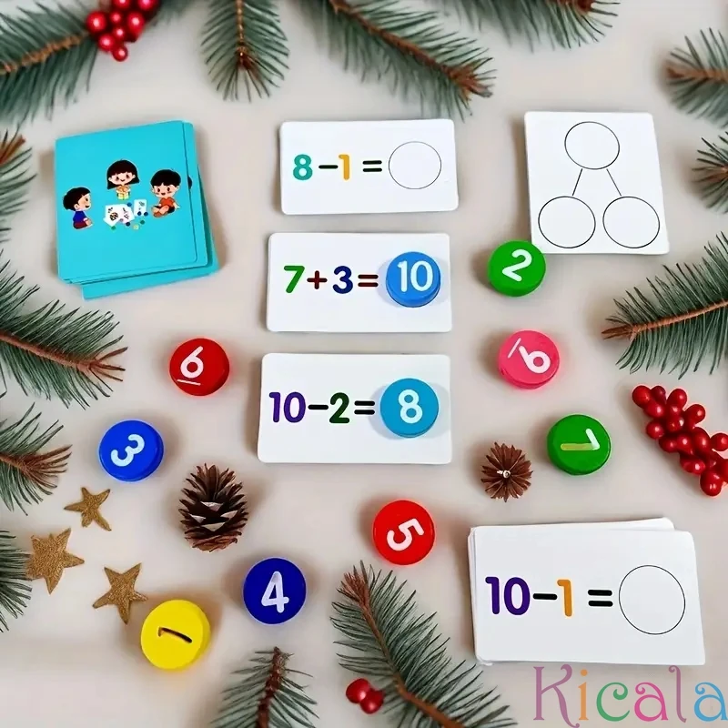 Cartes Flash de couleurs mélangées avec blocs de lecture en bois, carte d'opération numérique pour enfants d'âge préscolaire, activités d'apprentissage éducatif