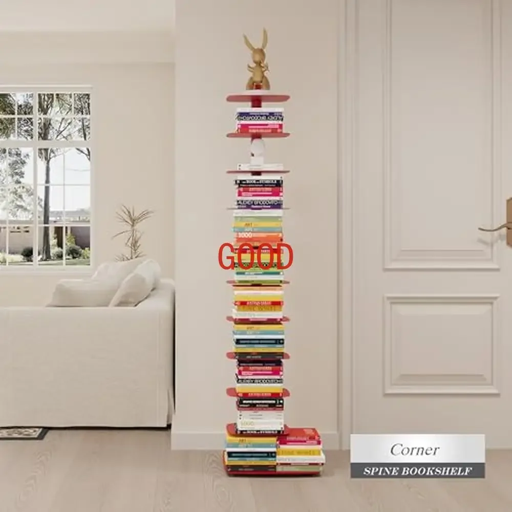 Vertical 11-Tier Metal Bookshelf Tower Organizers Study Display Shelf Storage Durable Innovative Design  Shelves Suitable