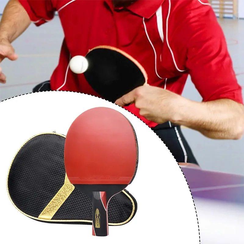 Raquetas de tenis de mesa profesionales individuales, paleta de Ping Pong, estuche rígido de entrenamiento, bate de raqueta de tenis de mesa de