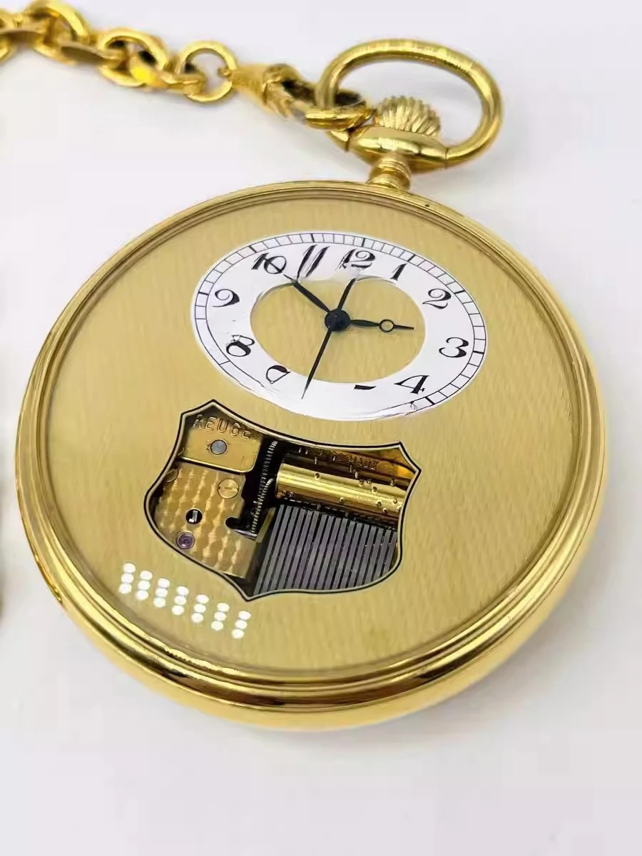 

Music box mechanical old pocket watch (with chain) practical goods