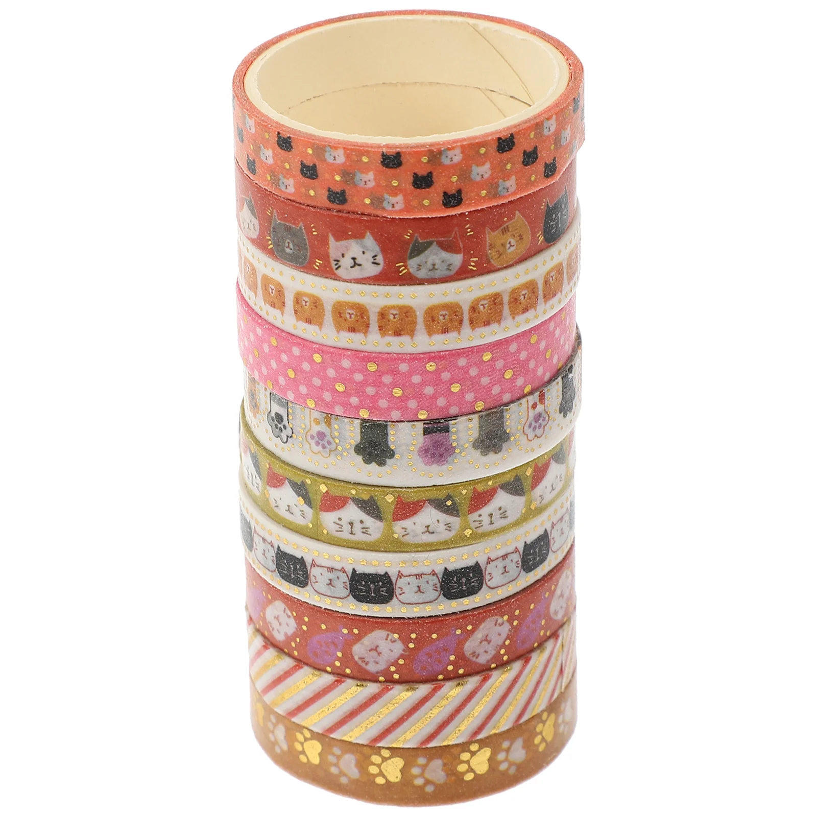 10 Rolls Hot Stamping Washi Tape Planner Supplies Stationery Pet Pattern Tapes Scrapbooking Japanese Paper