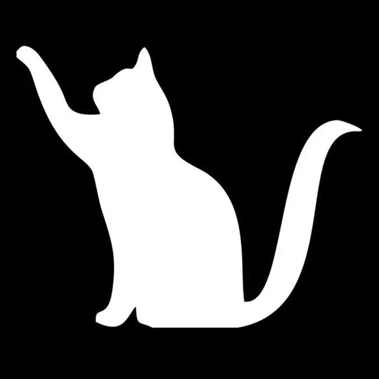 Car Stickers Cute Pets CAT Cartoon PVC Car Decoration Accessories Stickers Creative Waterproof Sunscreen Black/white,15cm*12cm