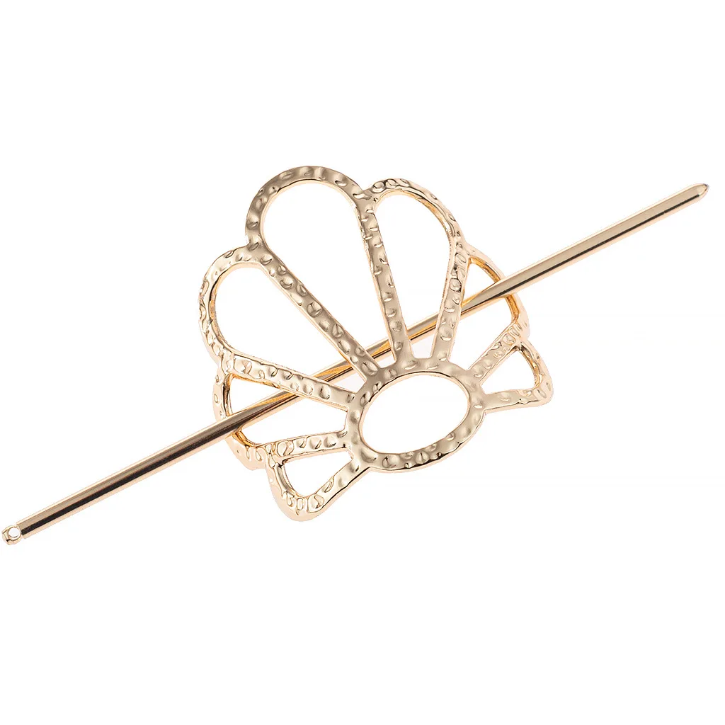 Alloy Hair Sticks Scalloped Hollow HairPin Set Women Unique Hair Accessories for Women Retro Hair Pins Shawl Pin Bun Holder