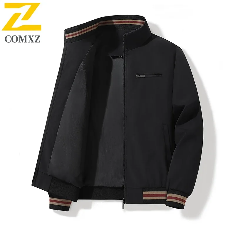 

COMXZ мужские куртки с воротником-стойкой, минималистичная ветрозащитная дорожная прогулочная удобная куртка для кемпинга, велосипедная универсальная осенняя верхняя одежда