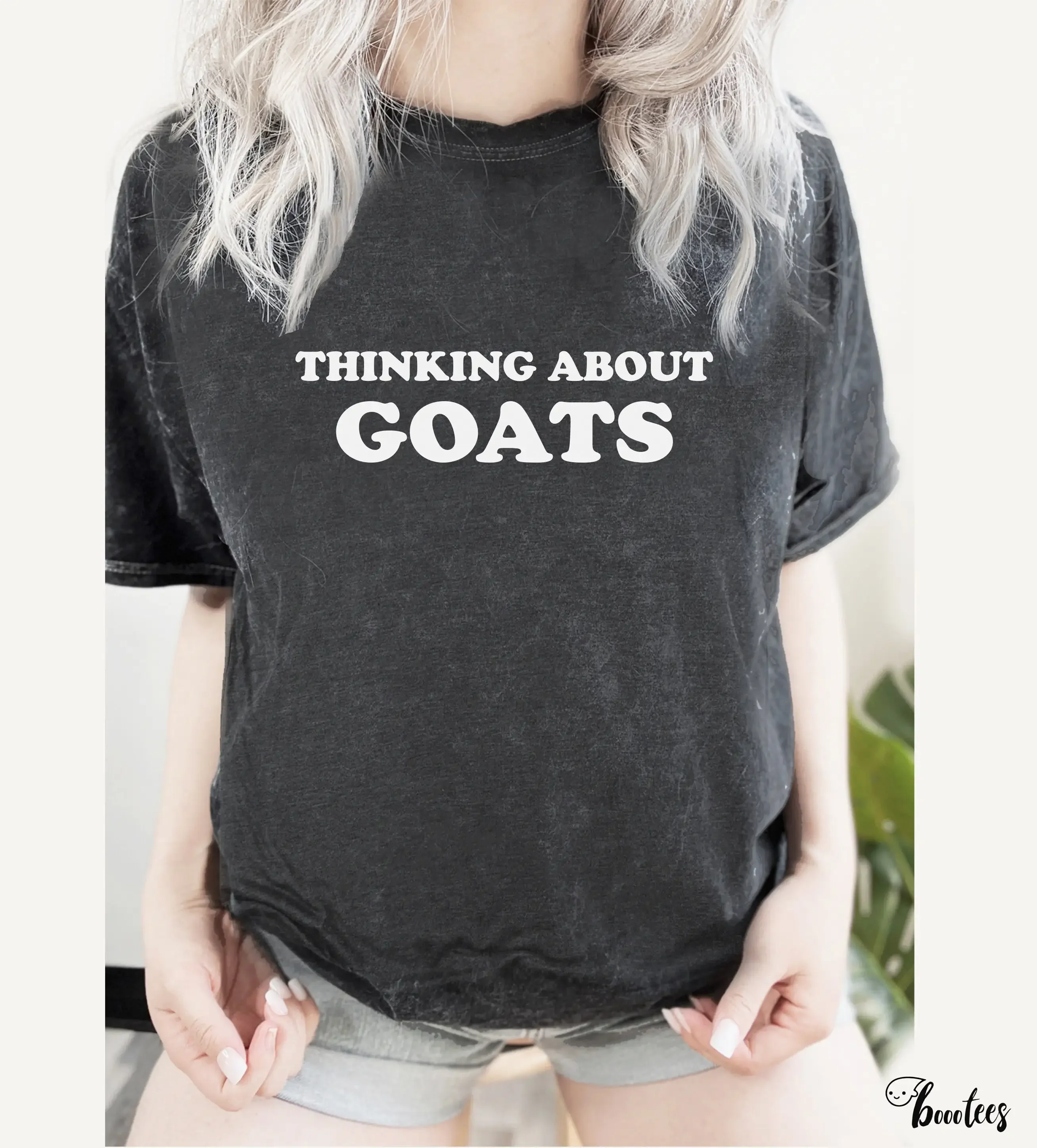 Camiseta Thinking About Goats, Idea para amantes de los animales, regalo de granja, mascotas, Ram, ganado, cultivo, ovejas, queso de leche