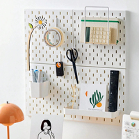 No Punching Pegboard Wall Organizer Panel Shelves For Gamer Room,bathroom,kitchen Storage Rack Organizer Pegboard Accessories