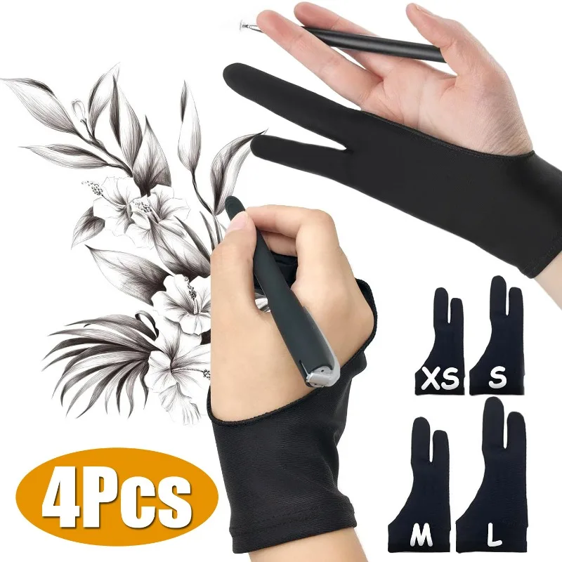 

Two-finger Drawing Glove Artist Gloves Anti-touch for Drawing Graphics Tablet IPad Sketch Smudge Guard Palm Rejection Art Glove