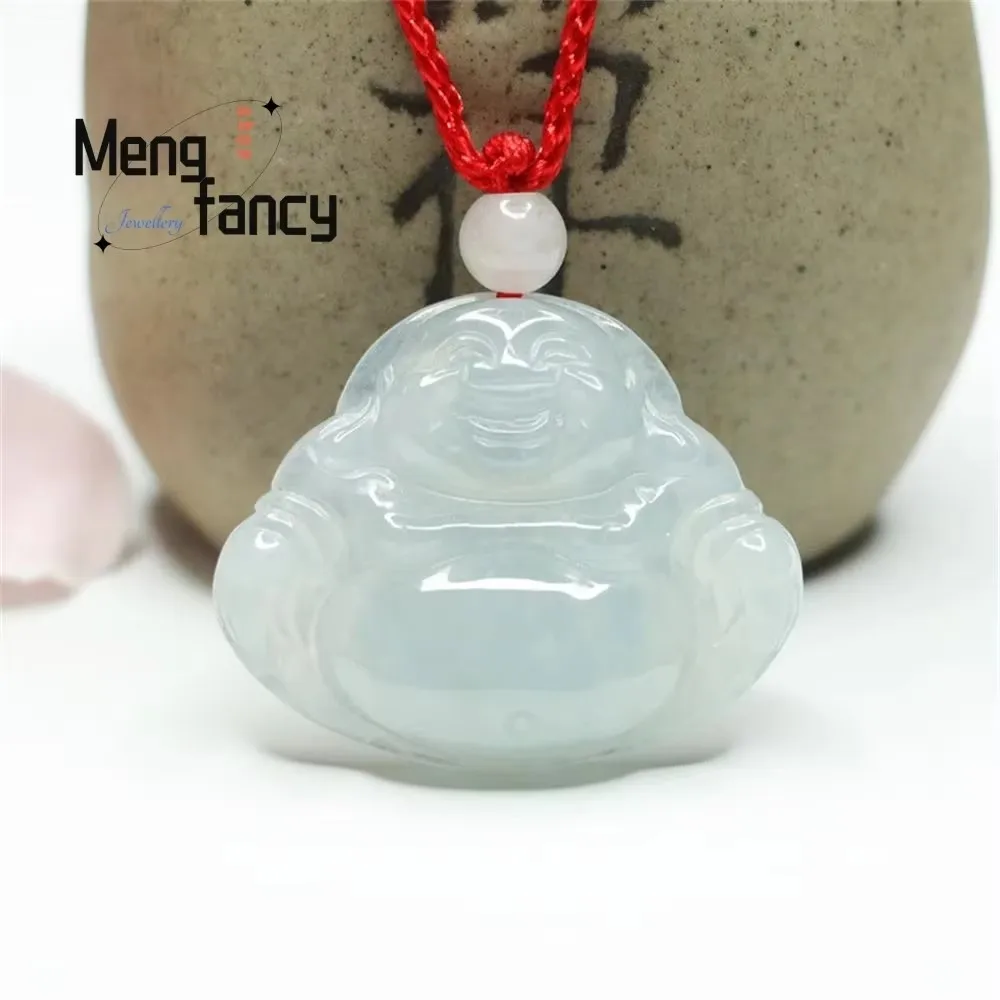

Natural Myanmar Jadeite Exquisite Elegant Simple High-grade Pendant Maitreya Buddha Jade Buddhist Amulets Luxury Fashion Jewelry
