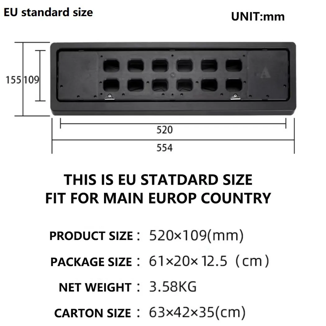 Home Electric Car License Plate Frame European License Plate Frame European Russian Modified Flop