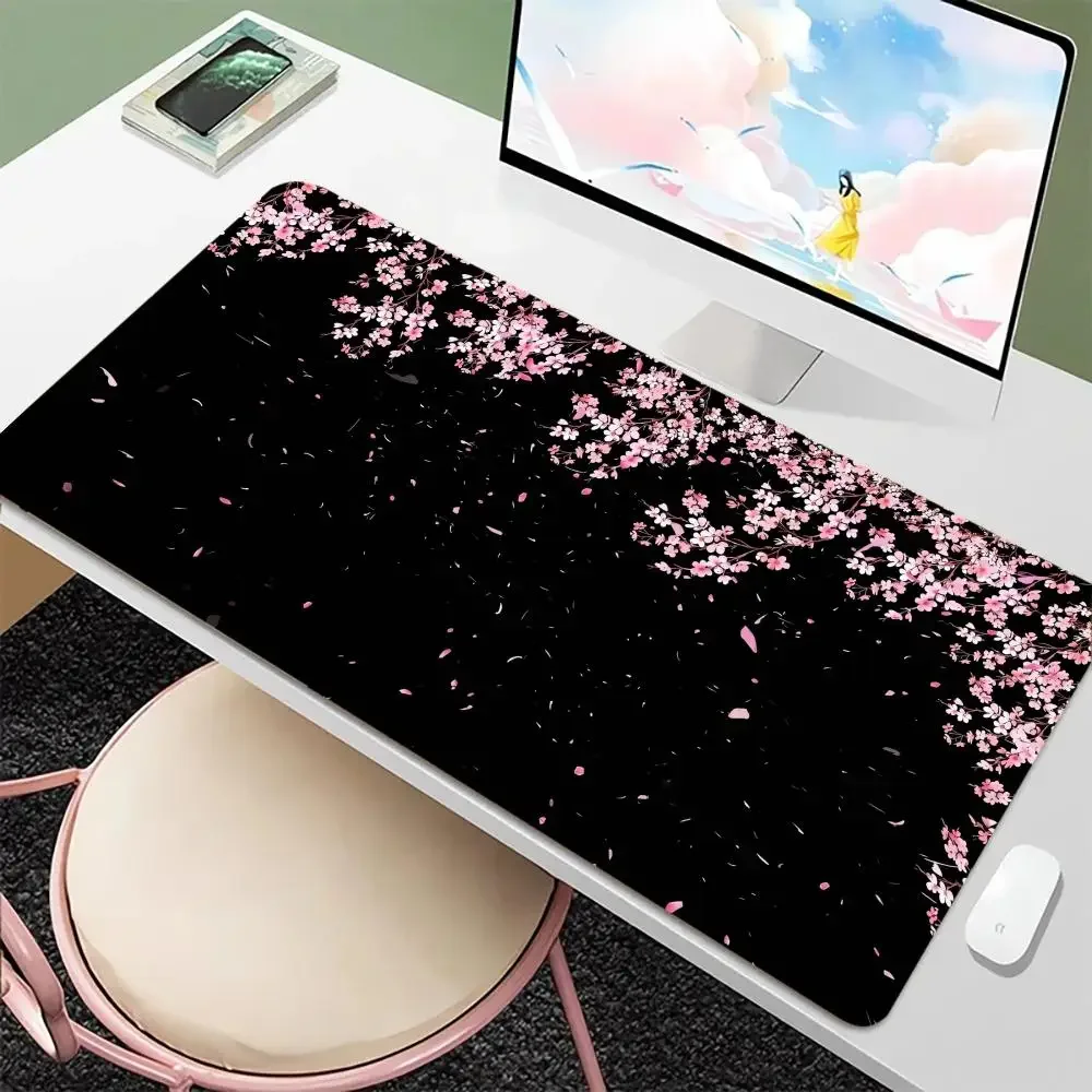 Mouse Pad Sakura Large Gamer Mouse  Pad Pink Cherry Blossom Keyboard Mat XXL Office Mouse Mat Pc Accessories Leather Desk Mat