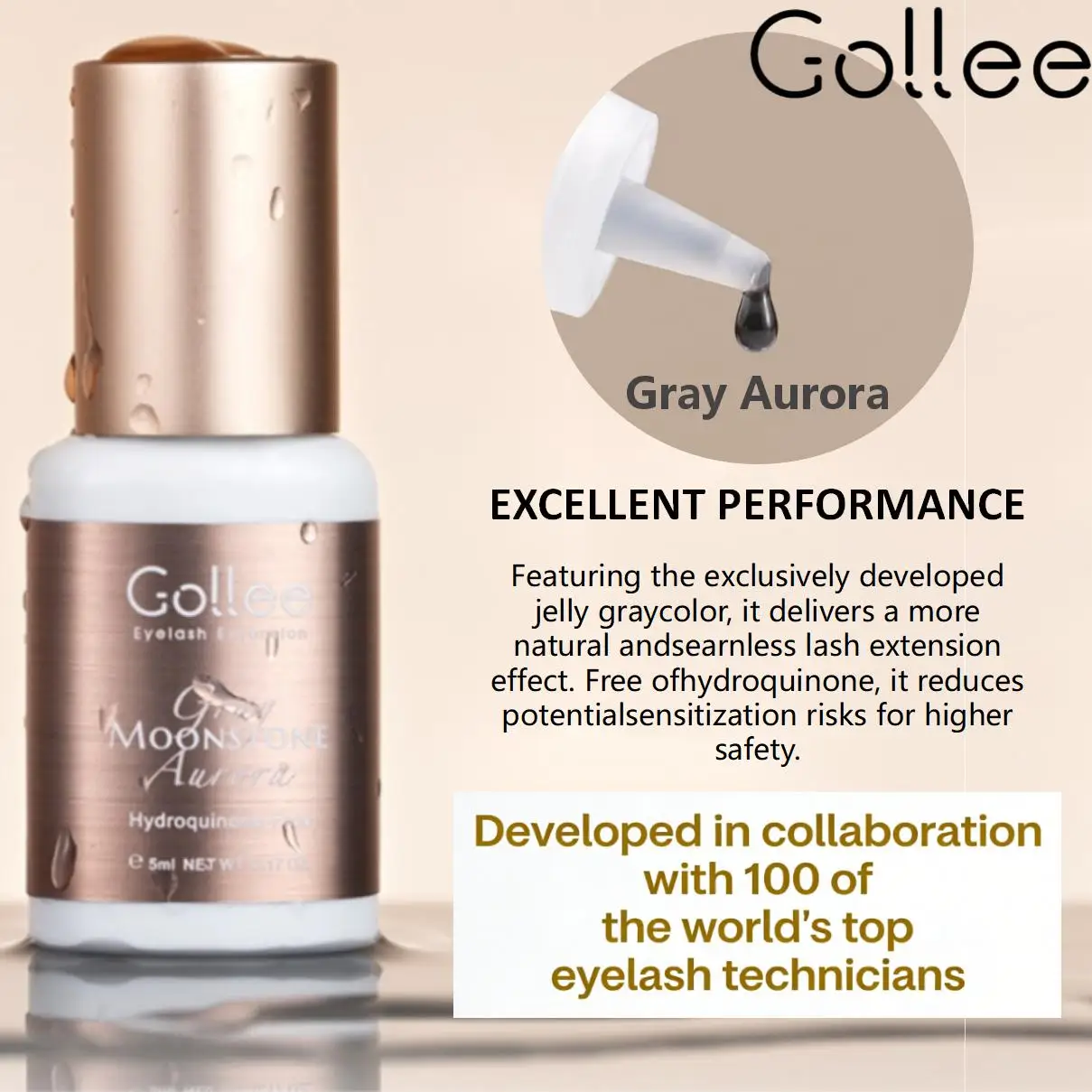 

Gollee Gentler Formula M05 0.5–1s Fast Drying For Lash Artists Clean Seamless Long-Lasting Hydroquinone-Free Low Irritation