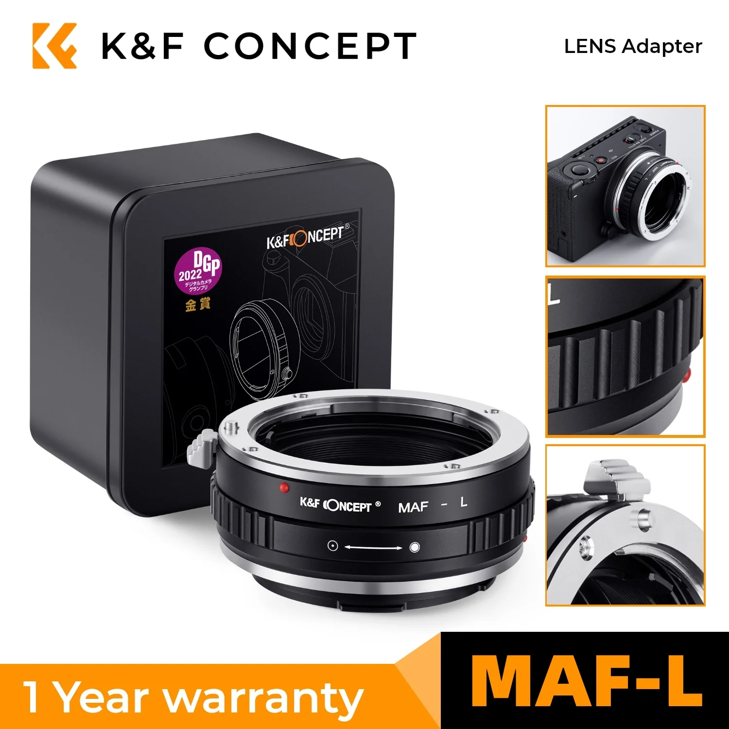 K&F Concept MAF-L Lens Adapter Ring for Sony Alpha A Mount Minolta AF Lens to Sigma Leica Panasonic L Mount Camera Body