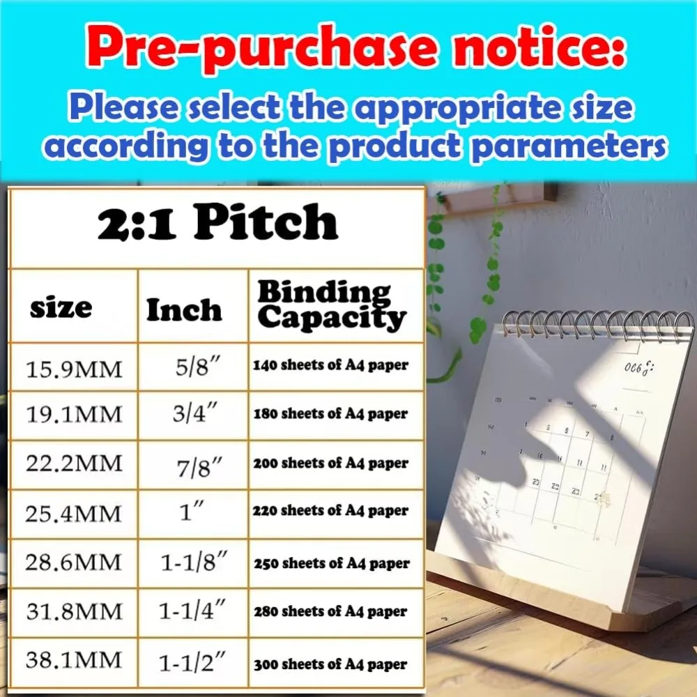 30mm 1-3/16" spiral binding coils for documents, 4:1 pitch, 12" length, white