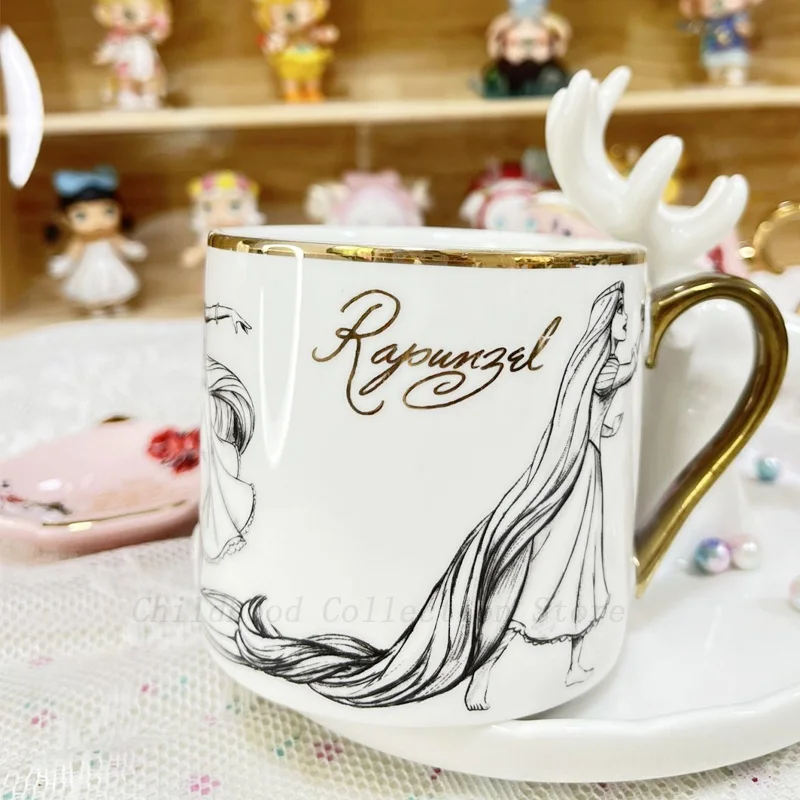 Kawaii Disney Princess Rapunzel Tangled Action Figure Toys Mug Anime Rapunzel  Dolls Milk Cup Birthday Gifts For Kids Girls