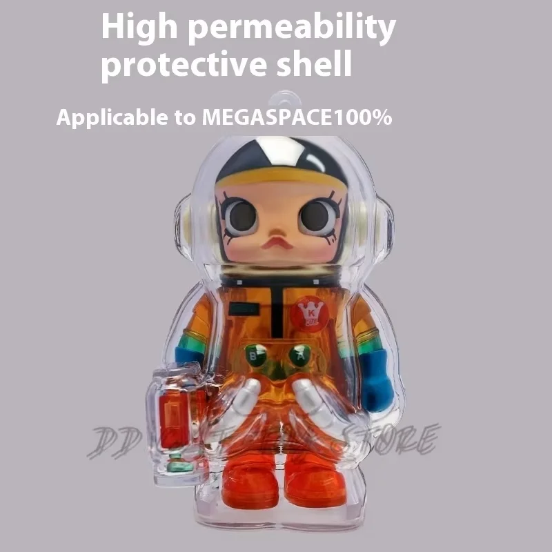 Molly space mega 100% capa protetora transparente caixa de exibição de tesouros de astronauta primeira e segunda geração para proteger figura