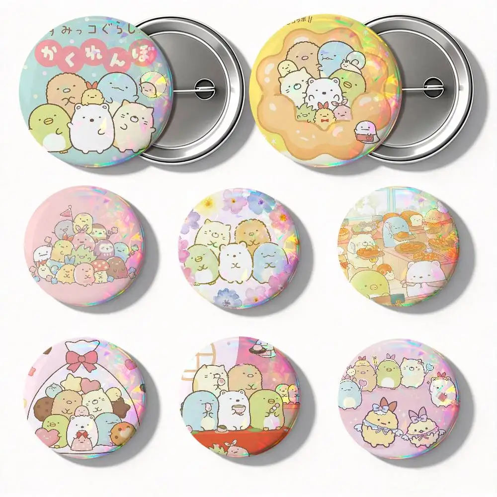 Cartoon Sumikko Gurashi Round Badge Lapel Pin Backpack Clothing Jewelry Accessories Gift Brooch