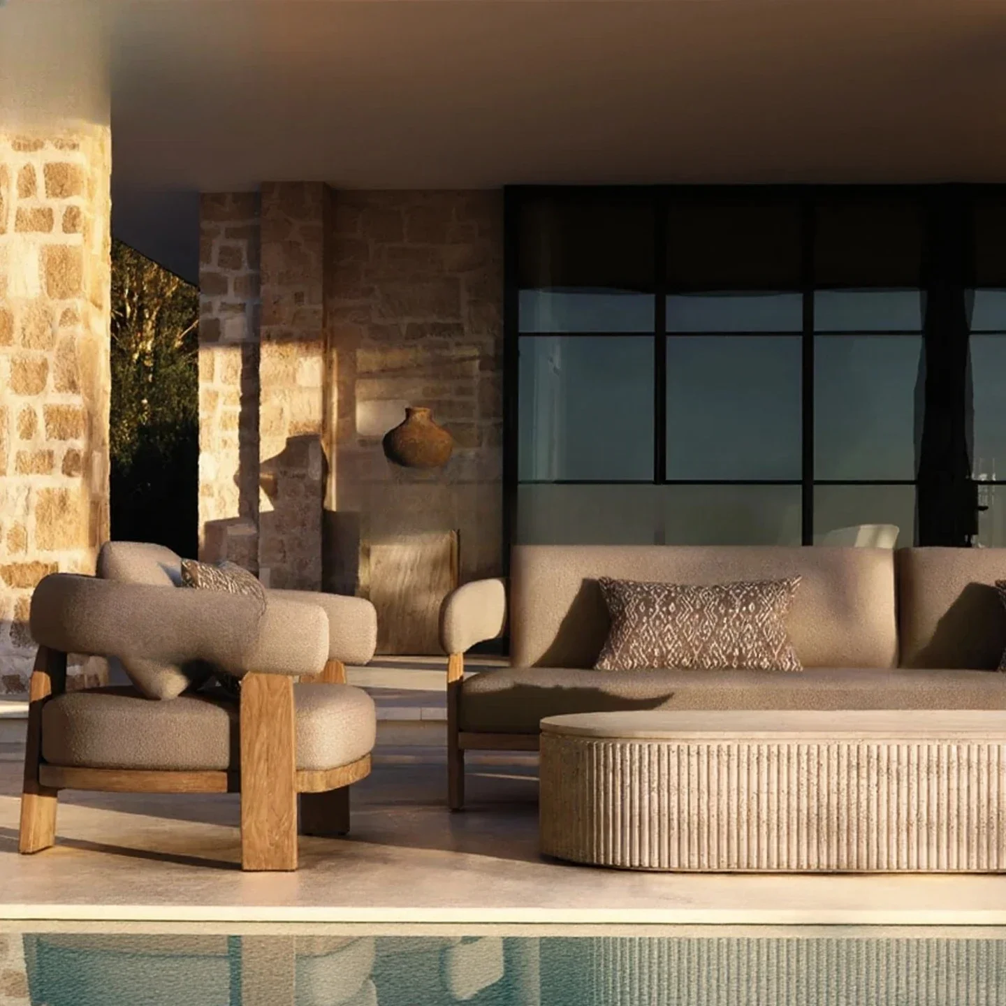 Courtyard Villa Leisure Club Hotel Homestay Outdoor Terrace Lazy Lounger
