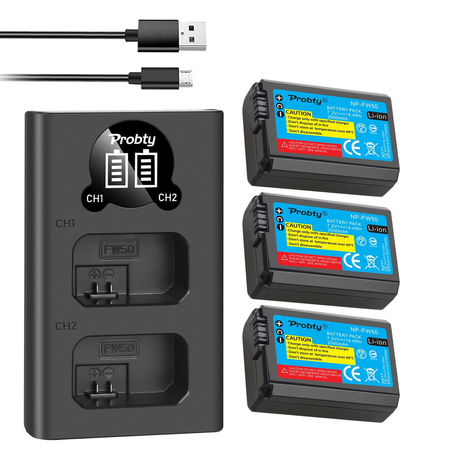 2000Mah NP-FW50 Np …