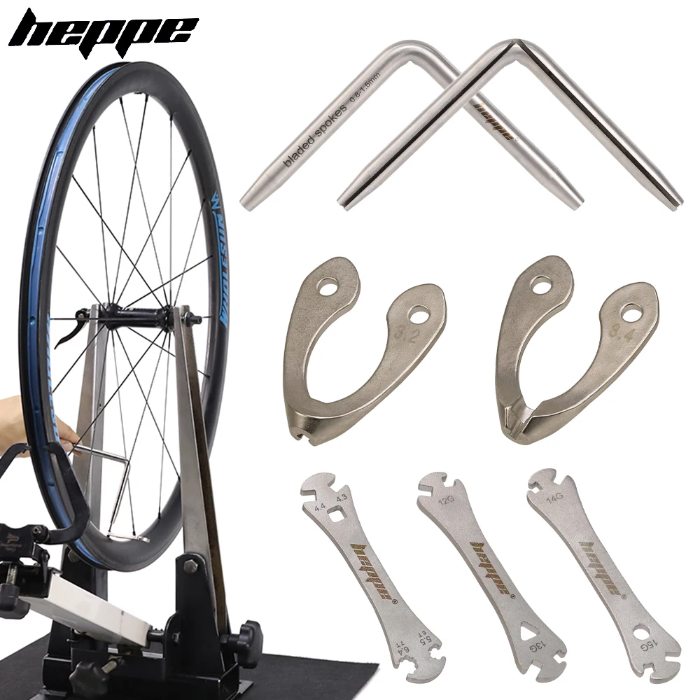 HEPPE Fahrrad Speichenspannungs-Einstellwerkzeug Edelstahl Speichennippel-Schlüssel Klingenschlitz-Speichenhalter Fahrradrad Speichengewebewerkzeug