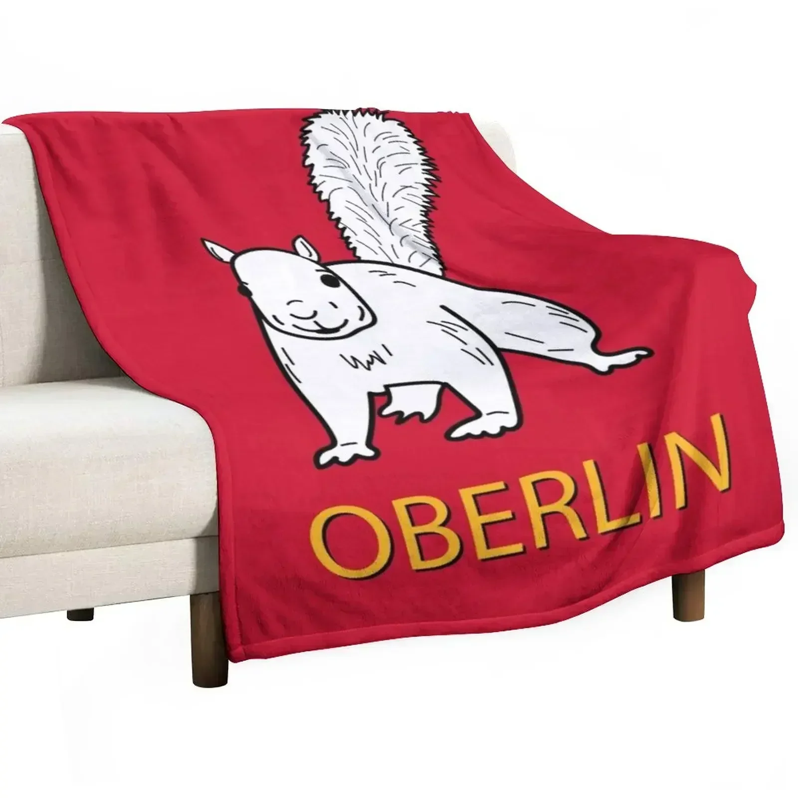 Cute Oberlin White Squirrel Throw Blanket Bed Fashionable For Sofa Thin Blankets