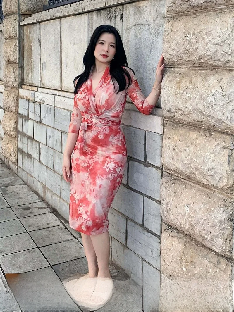 

Эффект похудения, летняя новинка больших размеров, Dr, сексуальный принт, обтягивающая юбка трапециевидной формы длиной до колена с поясом и высокой талией