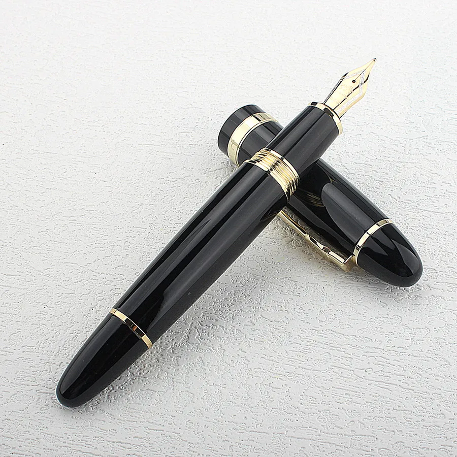 Jinhao 159 Fountain Pen Gift Set Luxury Business Metal Stainless Steel color Clip Medium Nib Office Signature School
