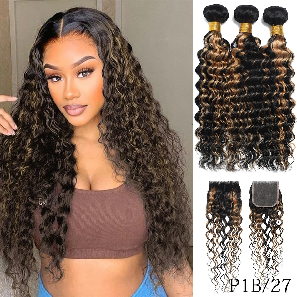 100% البورمية مجعد الشعر 2/3 حزم مع 4x4 HD الدانتيل إغلاق شعر مموج عميق مع إغلاق 99J أومبير شعر بشري مجعد مع إغلاق