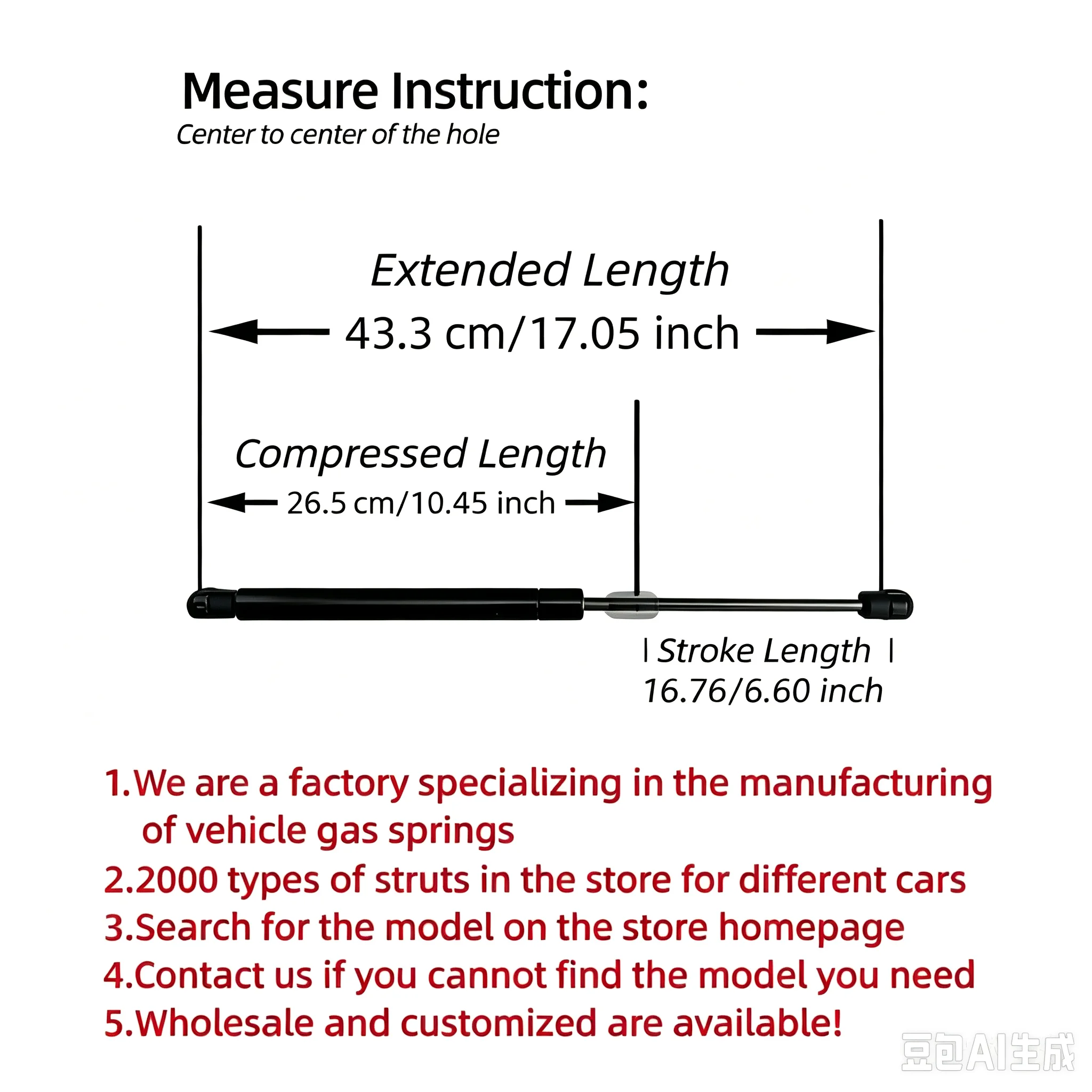 BOXI 1Pc Struts Bars Rear Glass Window Lift Support Fit Mitsubishi Endeavor 2004 - 2011 Rear Window SG314025 MR599436 Gas Spring