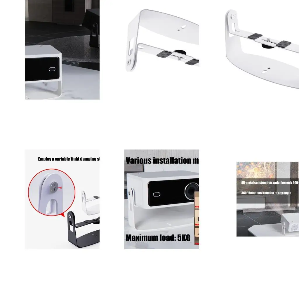 652F Heavy Duty 360 Soporte proyector giratorio Fácil instalación metal soporte metal para escritorio techo 5