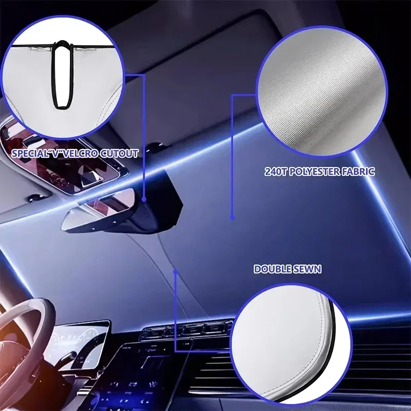 Car Front Window Sunshade UV Protection Shade Sun Protector Windshield Visor Cover Auto Curtain Sunshade Accessories Car parts view 3