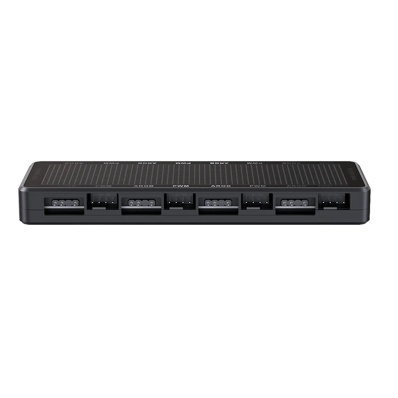 COOLCIRC 1 إلى 8 ARGB & PWM 2-in-1 Hub مقسم شفط مغناطيسي يدعم طاقة SATA 3Pin/4Pin وحدة تحكم بالمروحة لمحبي حافظة الكمبيوتر