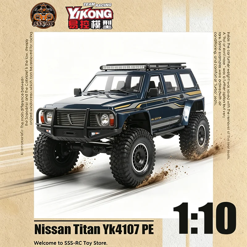 Радиоуправляемый внедорожник Yk Yk4107pe 1:10 Titan, полноприводный, с двойной блокировкой дифференциалов, имитация патрульного автомобиля, электрический, для бездорожья