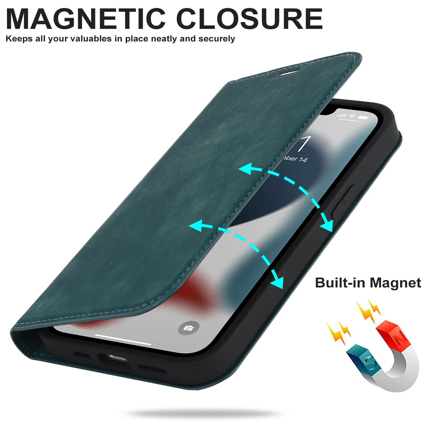 MagSafe Magnetic Wireless Charge Case for iPhone 16 Pro Max 12 13 14 15 Pro Max 15 Plus Holder Leather Wallet Flip Cover