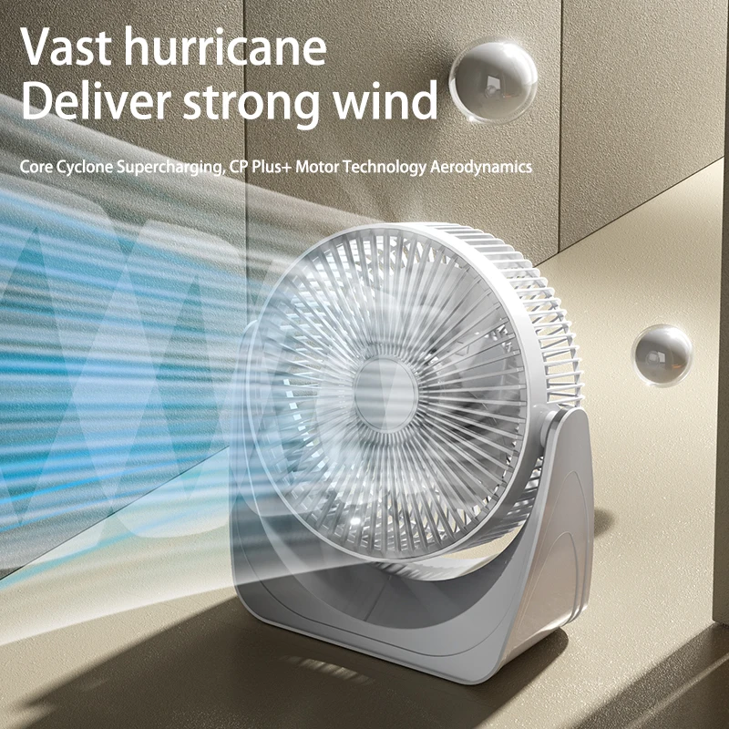 2024 جديد 360 °   مروحة هواء لسطح المكتب قابلة للتعديل، مروحة USB محمولة مع 5 سرعات للرياح، شفرة مروحة 8 بوصة، ضوء ليلي للمنزل