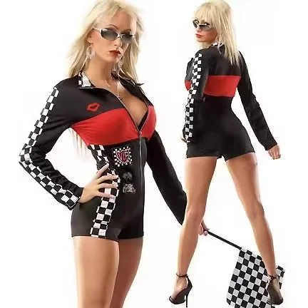 

Halloween Women's Racing Suit Motorcycle Jacket Nightclub Leading Dance Uniform Cheerleading Performance Costume