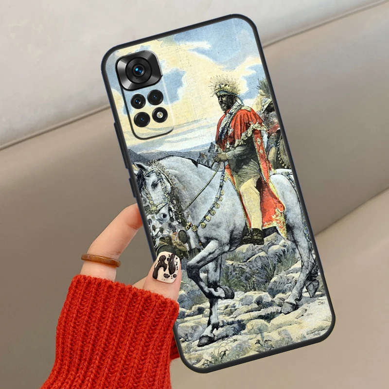 Emperor Menelik II of Ethiopia Case For Xiaomi Redmi Note 10 Pro 8 9 12 11 Pro 8T 9S 10S 11S Redmi 9 10 10C 9A 9C Cover