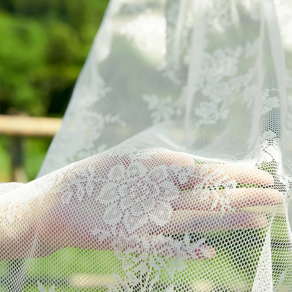 Lace Curtain High-quality Window Screen Wedding Arch Draping Fabric White Lace Sheer Backdrop Curtain for Wedding Ceremony
