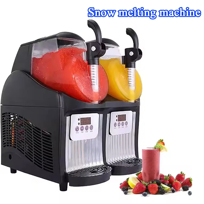 

Two tanks Slush Machine 2L*2 Commercial Fully-automatic Snow Melting Machine With Big Capacity 220V Cold Drink Maker