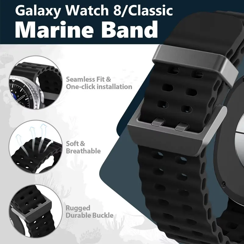 المحيط كوريا لساعة سامسونج جالاكسي 8 الكلاسيكية 46 مللي متر سوار معصم من السيليكون لساعة سامسونج 8 40 مللي متر 44 مللي متر حزام الساعة الذكية