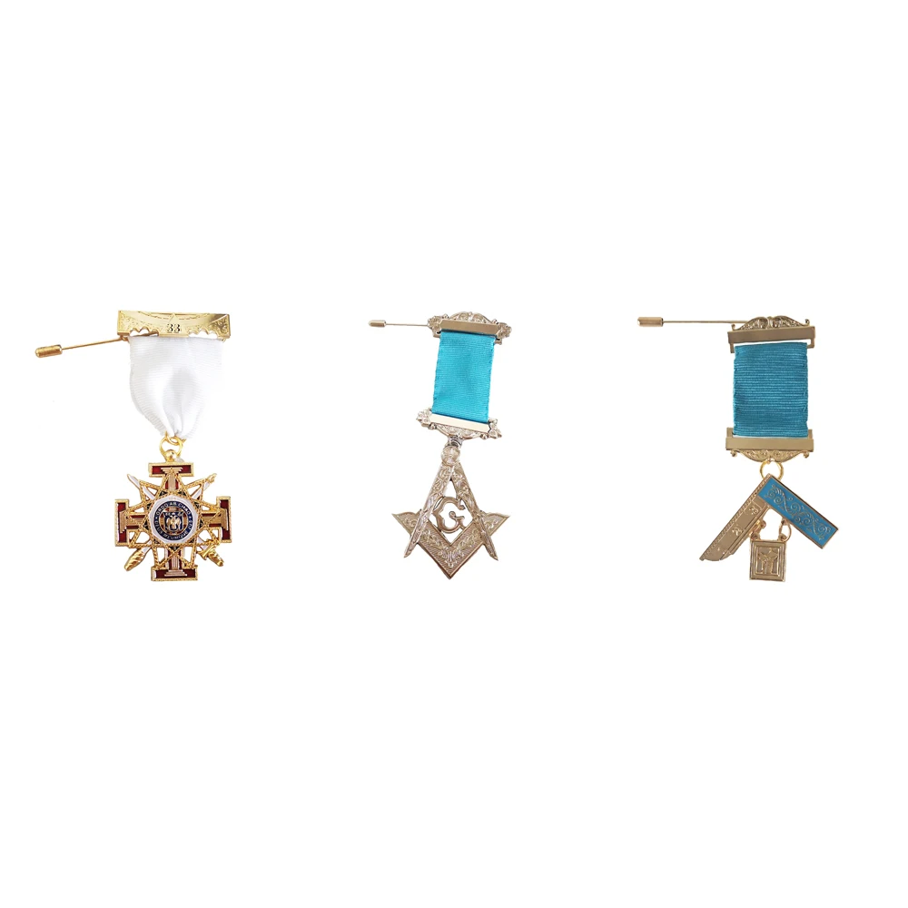 

Masonic Ribbon Medal Lapel Pins Badge Mason Freemason Badge Anniversary Present Brooch Accessories Souvenier