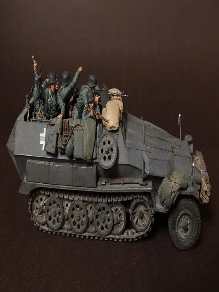 Unassambled 1/35装甲兵士バトル (5フィギュア) (車) フィギュア樹脂キットミニチュアモデル未塗装