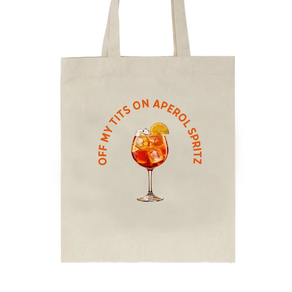 حقيبة كتف الكوكتيل للنساء ، حقائب حمل من القماش ، من ثديي على Aperol Spritz ، مرح ، هدية حب لهواة الحب #3