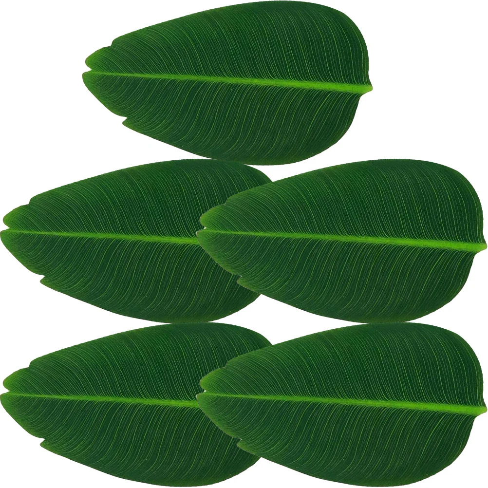 

5Pcs Creative Leaf Designed Placemats Anti Scald Cushion Dining Table Mat Decoration Gift Leaf Tablecloth Table Mat