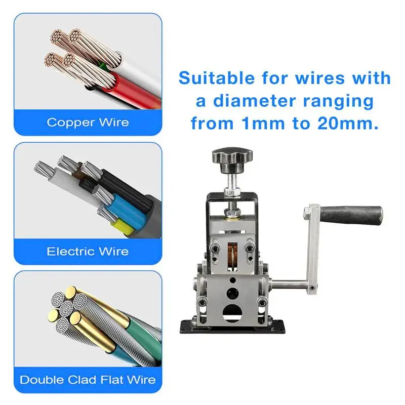 Manual Wire Stripping Machine 1mm To 20mm Portable Stripper Machine Cable Copper Wire Stripper with Hand Crank or Drill Powered