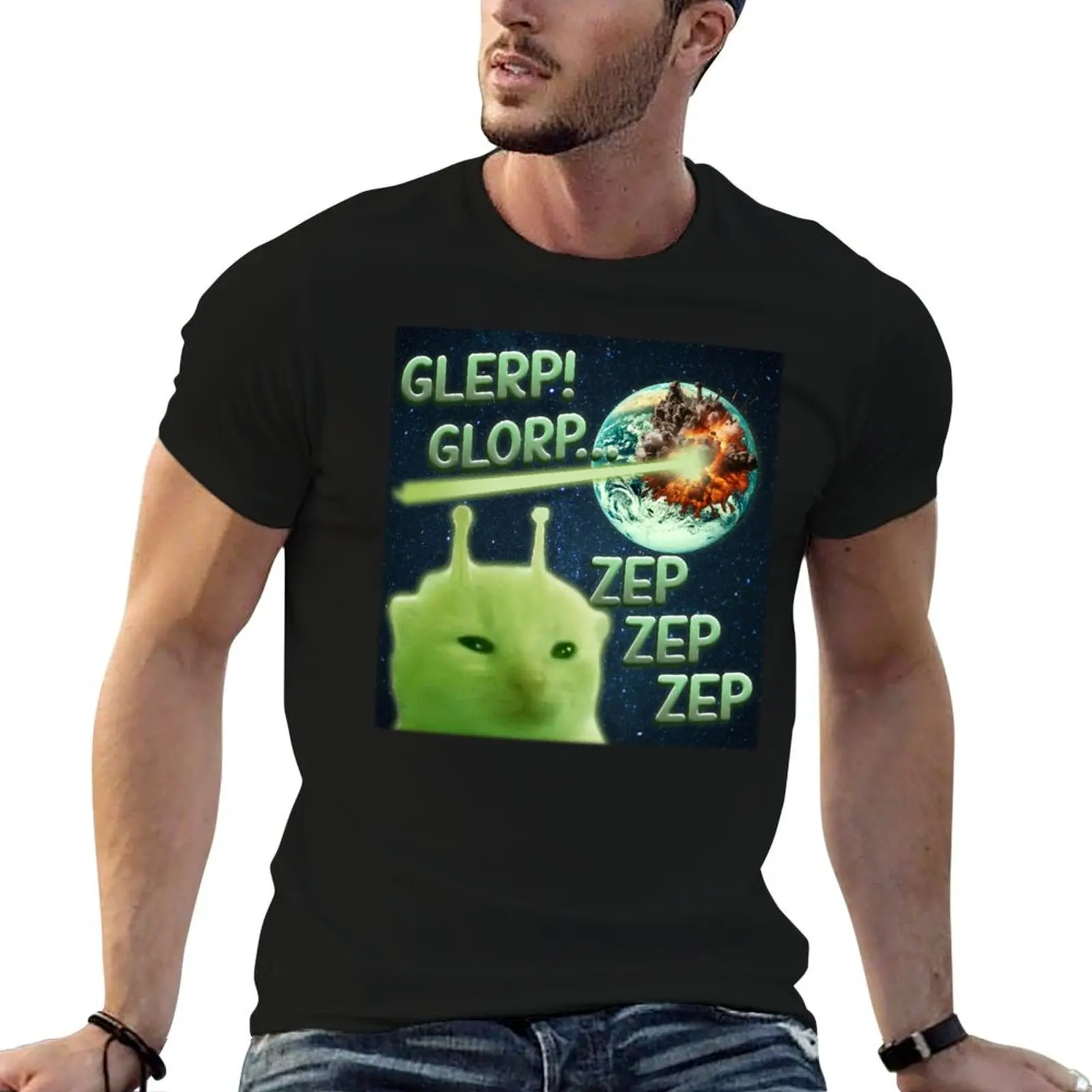

funny dark essential Cat shirt t Alien Funny t Brainrot humor Meme T-Shirt shirts Glorp