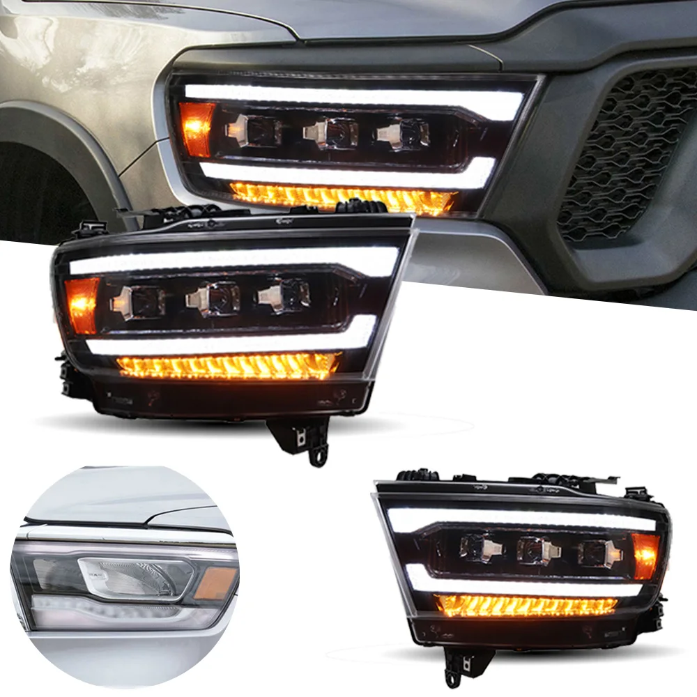 Headlight For Dodge RAM 1500 2500 LED Headlights 2019-2022 HeadLamp Car Styling DRL Signal Projector Lens Automotive Accessories